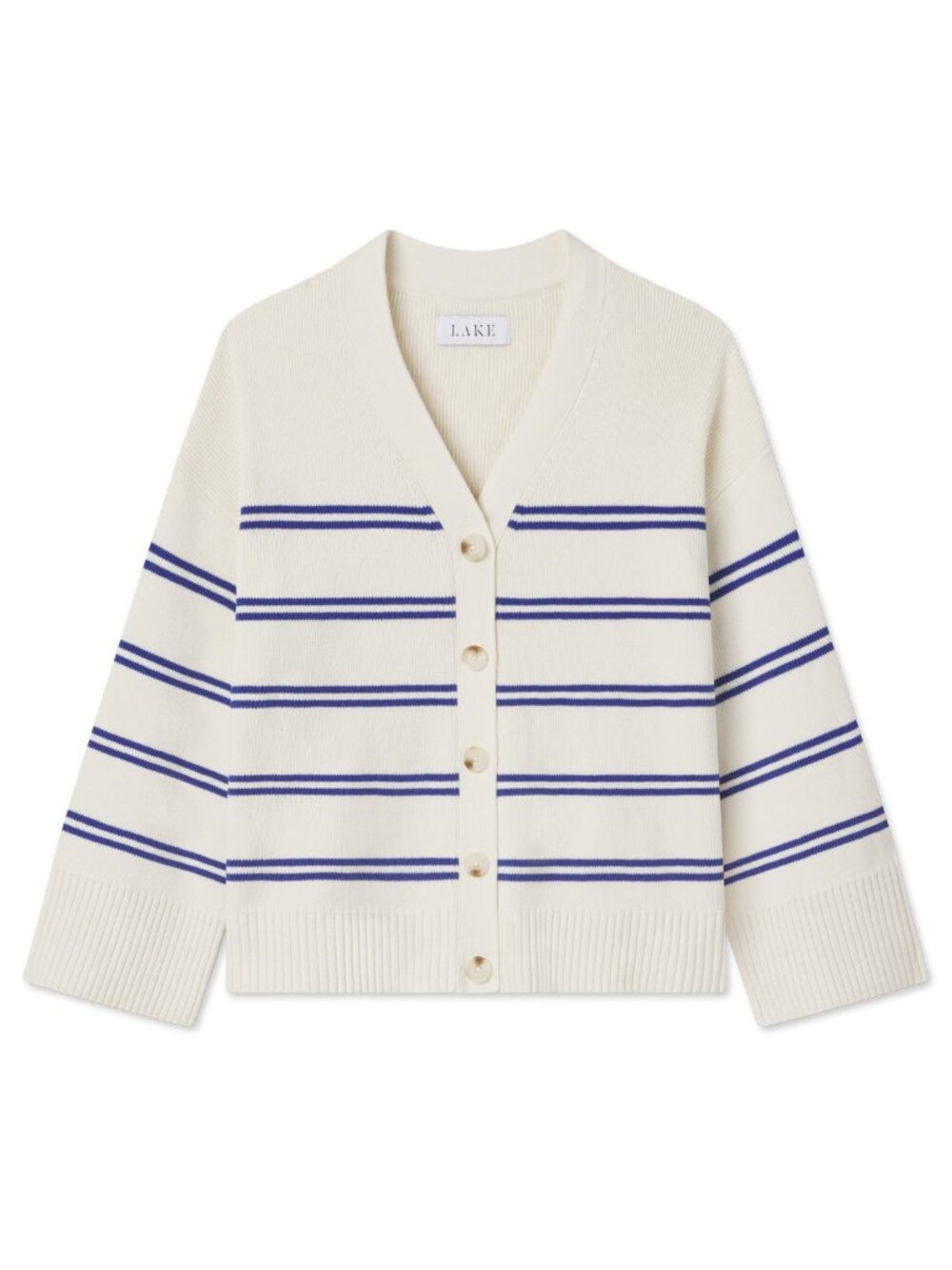 NWT Lake Pajamas Nora Cardigan in Ivory Caspian Stripe